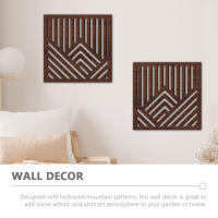 2 Pcs Adorno De Pared En Madera Para Decoración De Oficina Y Hogar Arte Abstracto De Madera Montañosa Adornos Para Habitaciones - details 4