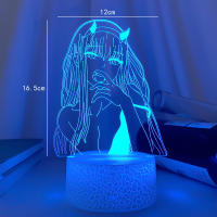 Lámpara 3D De Noche LED Zero Two Para Decoración De Dormitorio Luz Anime Waifu Regalo Darling in the Franxx Lámpara De Sapphire - details 10