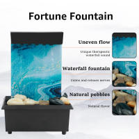 Fuente De Escritorio Decorativa Con Paisaje De Agua Atracción De Riqueza Relajante Para Meditación Zen Adorno De Arte Para Oficina Hogar Y Dormitorio - details 4