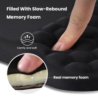 Alfombras de Raton con soporte para Muñecasy Diseño de masaje, ergonómica, para aliviar el dolor de muñeca, con espuma viscoelástica y base de silicona antideslizante (30,5x20,3 cm, negra) - details 0