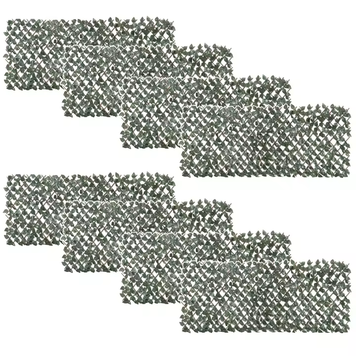 Outsunny Pack de 8 Plantas Artificiales para Setos de Pared Protección UV Pantalla de Privacidad Diseño de Hojas de Rododendro 200 x 100 Plantas de Seto para Decoración de Jardín al Aire Libre - 1