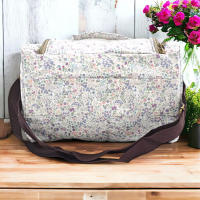 Bolso Nevera Impermeable BagsGarden con Flores, Para Carrito de Bebé, Asa Superior y Correa Ajustable de Algodón, 35x23x20 cm, Envío aleatorio - Algodón Resinado Waterproof, Revestimiento Térmico, Ideal para Biberones y Comidas - details 0