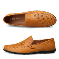 Zapatos De Cuero Genuino Para Hombre Casual Lujo Mocasines Suaves Transpirables Botines Slip on Barco Talla Grande 37-47 - details 37
