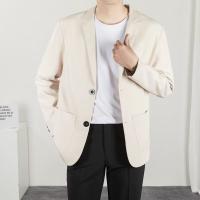 Chaqueta De Primavera Otoño Para Hombre Elegante Blazer Big Size Traje Suelto De Poliéster Cierre Único Estilo Minimalista Casual - details 2