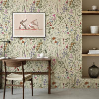 Papel Tapiz PVC Floral Beige Pálido Adhesivo Para Cocina Baño Decoración De Pared Resistente Al Agua Y a La Humedad Estilo Pastoral - details 7