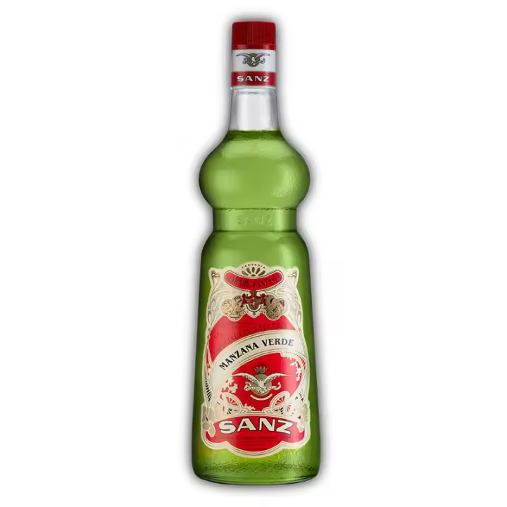 Sirope Manzana Verde Sanz 1 Litro sin Alcohol elaborado con manzanas verdes recolectadas en su punto de madurez óptima. - 1