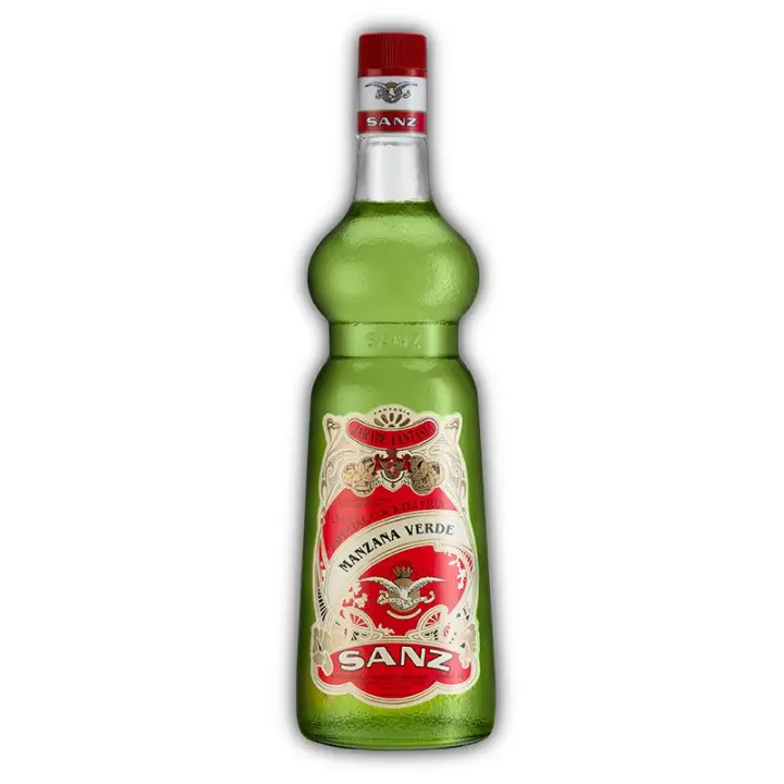 Sirope Manzana Verde Sanz 1 Litro sin Alcohol elaborado con manzanas verdes recolectadas en su punto de madurez óptima. - 1