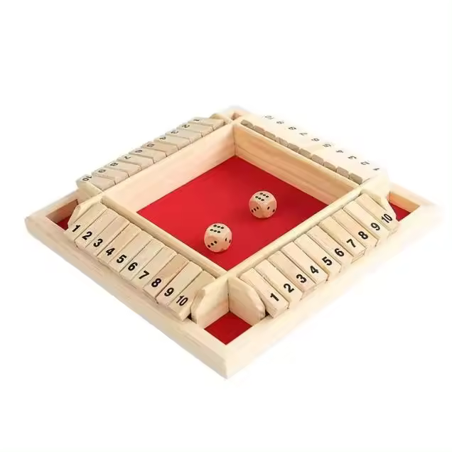 Juego de mesa de madera Deluxe para 4 jugadores, juego de dados clásico - 1