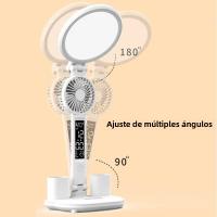 Lámpara De Escritorio LED Con Reloj Y Ventilador Recargable Por USB Luz Nocturna Plegable Protección Ocular Para Lectura Y Dormitorio - details 7
