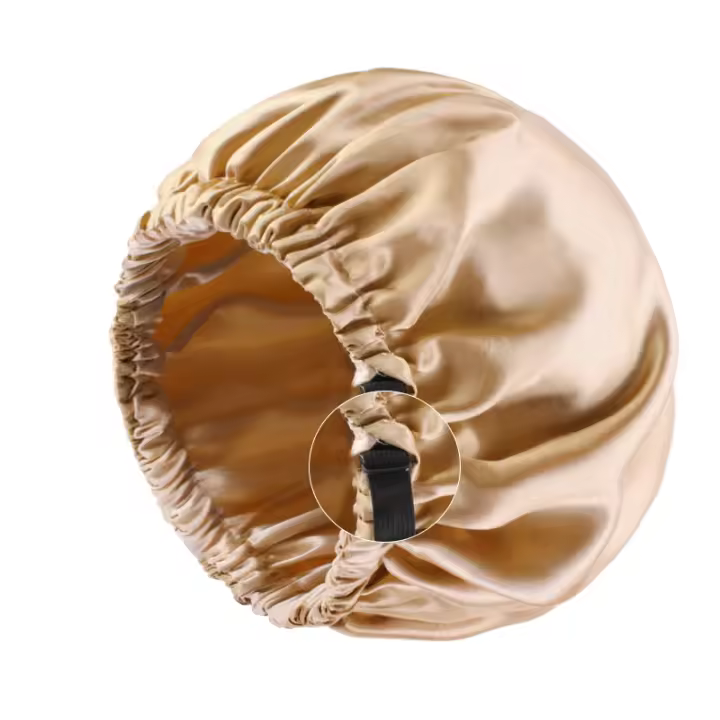 Bonnetera De Satén Para Dormir Cuidado Del Cabello Con Correa Ajustable Gorro Redondo De Baño Y Descanso Para Mujeres - 1