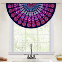 Mantel Redondo Peacock Mandala Impermeable De 63 Pulgadas Para Mesa Al Aire Libre Y Interior En Colores Morado Rojo Amarillo Y Azul Estilo Clásico Para Banquete Fiesta Y Wedding - details 10