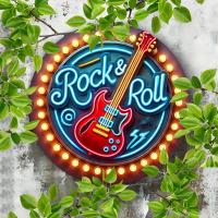 Ilumina Tu Espacio Con Un Signo Neón De Rock Roll 2D Decoración Musical Para Bar Club O Café Artwork De Pared En Aluminio - details 3