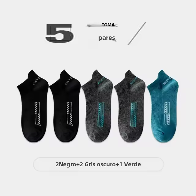 Calcetines Cortos De Verano Para Hombre Y Mujer 10/5 Pares Malla Transpirable Deportiva Algodón Spandex Calcetines Casuales - 1