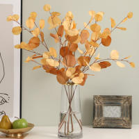 Rama Larga De Eucalipto Artificial En Tela De Seda Para Decoración De Casamiento Y Hogar Arreglo De Pared DIY Flores Falsas Sin Químicos - details 2