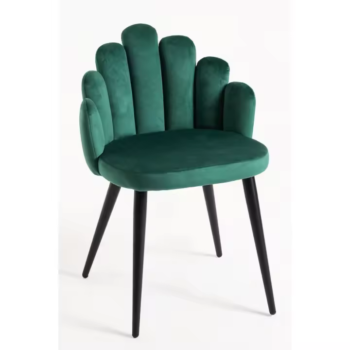Silla Hand Terciopelo Patas Negras - Verde - 1