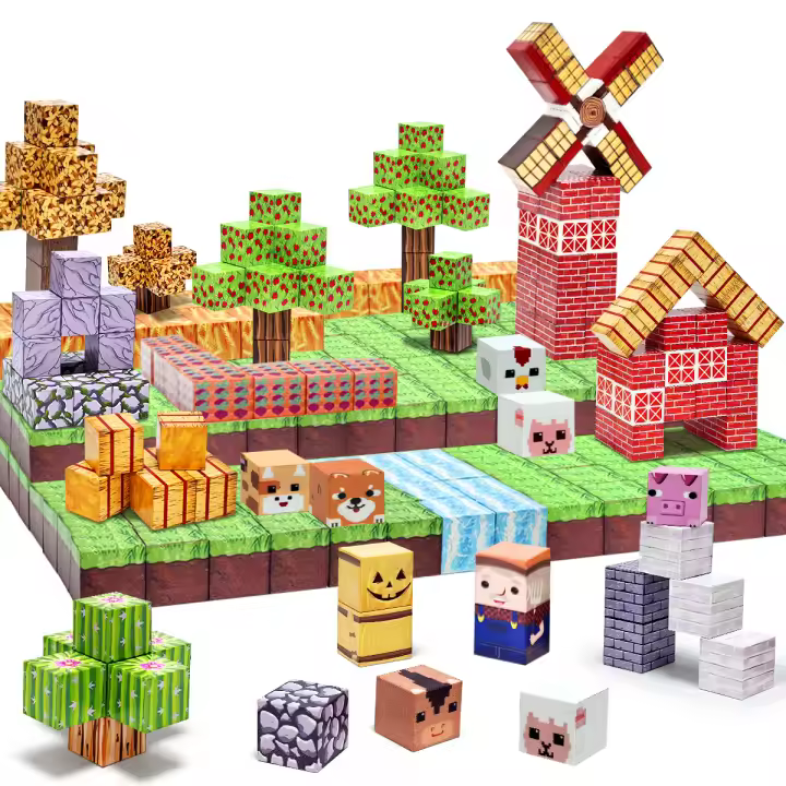 Juego De Bloques Magnéticos Para Niños Y Niñas Set De Cubos Sensoriales STEM Montessori Posibilidades Infinitas De Construcción Regalo Para Bebés - 1