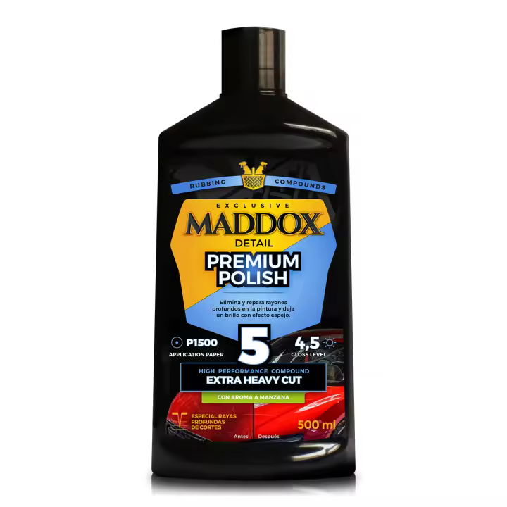 Maddox Detail - Premium Polish - Pulimento para arañazos de coche. Pulimento Coche de Alto Rendimiento para Rayones Profundos en la Pintura del Coche, 500 ml. Reparador Arañazos Coche - 1