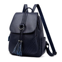 Mochila para mujer, nueva mochila de cuero suave con borlas colgantes, mochila de gran capacidad para estudiantes, mochila de viaje para exteriores - details 8