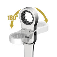 Juego De Llaves De Encaje Ratchet Con Cabeza Flexible 72 Dientes Acero Cromo Vanadio Herramienta Manual Para Reparación De Coches Terminado En Espejo - details 2