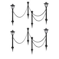 vidaXL Lámparas Solares con Valla de Cadena y Postes Iluminación de Jardín Cantidad 2 unidades, 4 unidades - details 1