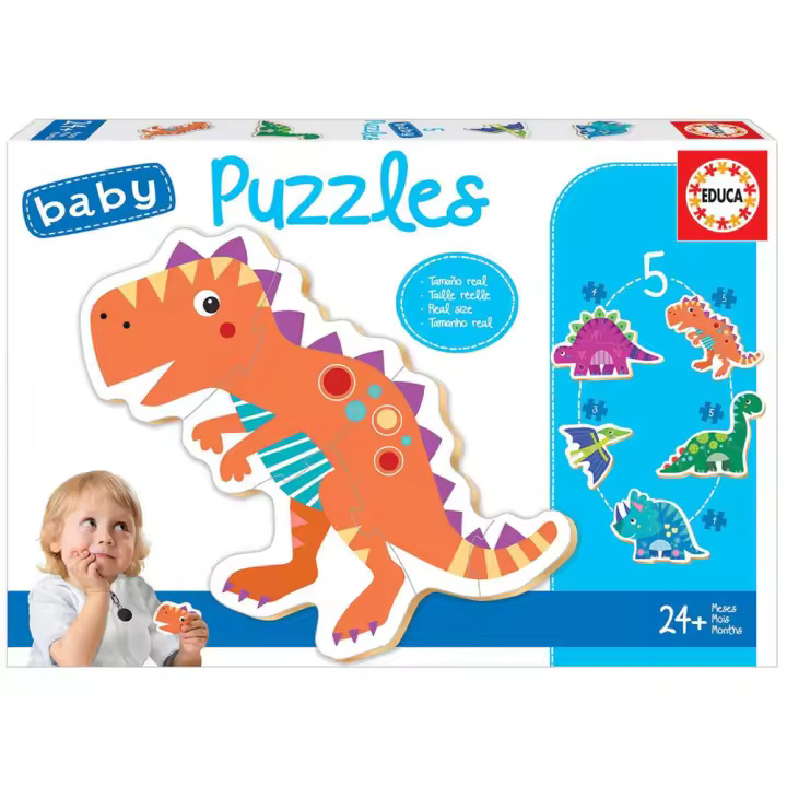 Puzzle Baby Dinosaurios contiene 5 Puzzles (Educa 18873) - 1