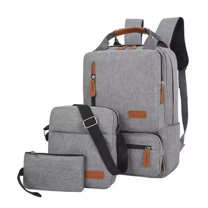 Hombres y Mujeres Mochara de color sólido de Tres piezas computadora de Negocios Bolsa de Hombre casual a juego Bolsa de Curry mochipa - 1