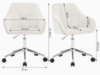 Silla Escritorio, Silla Oficina Giratoria, Taburete Terciopelo con Respaldo y Reposabrazos, Sillas Ergonomicas con Ruedas, Altura Regulable, Silla Tocador para Dormitorio, Rosa - details 3