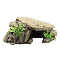Decoración De Acuario Para Tortugas Y Lagartos Piso De Bañado Artificiales Refugio De Resina Simulación Piedra Ornamento Para Peces Terrapinos Sapo - details 0