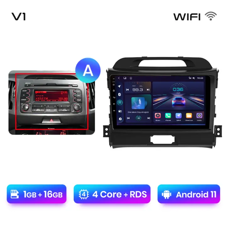 Junsun Android 13 Radio Para KIA Sportage 3 2010 2011 2012 2013 2014 2015 2016 DSP Navegación GPS Reproductor Multimedia 2 DIN Inalámbrico CarPlay Android Auto Radio - 1
