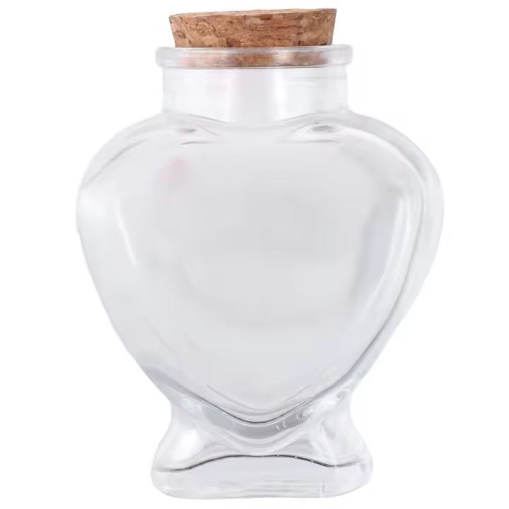 Botellas De Vidrio Mini Heart-Shaped Con Tapa De Madera Para DIY Artesanía Decoración De Fiesta Suministros De Jars - 1