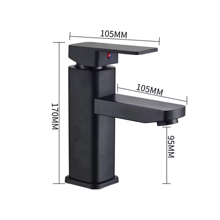Grifo para lavabo Alto giratorio de 360 °, Grifo monomando para lavabo de baño con Aire desmontable - 1