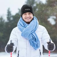 Gorra de ciclismo con calavera, ajustable en tamaño - Negro, tela cómoda y transpirable, buen ajuste para varios tamaños, excelente protección contra el frío, solución fácil para los anteojos - details 1