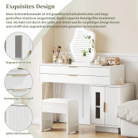 Blanco de Diseño eshamotable, Modern Efecto para dormitorio-Dimensiones: A100/H78/D40 cm (taburete no incluido) - details 2