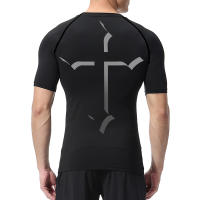 Camiseta De Compresión Para Hombres Con Estampado Cruzado Deportivo Secado Rápido Camiseta De Entrenamiento Fitness Subcamiseta De Gym Tees Tops Cristianos - details 5