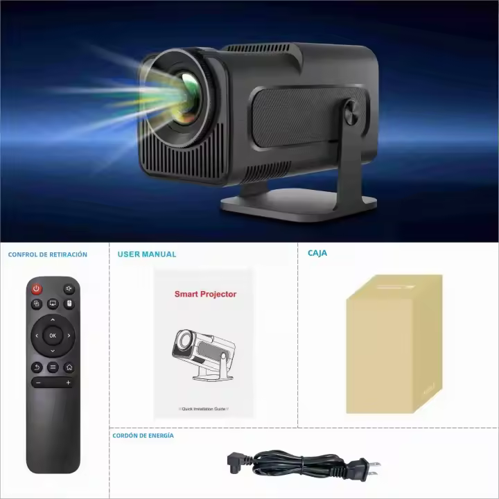 LYNCAST HY320 HY300 Proyector Portátil 4K Nativo Android 11 1080P 400ANSI Dual WiFi6 BT5.0 Para Cine En Casa Y Exterior - 1