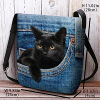 Bolso De Hombro Para Mujer De Gran Capacidad Estampado De Gato Bolso Cruzado Personalizado Ligero Bolsa De Mano Casual De Denuio - details 0