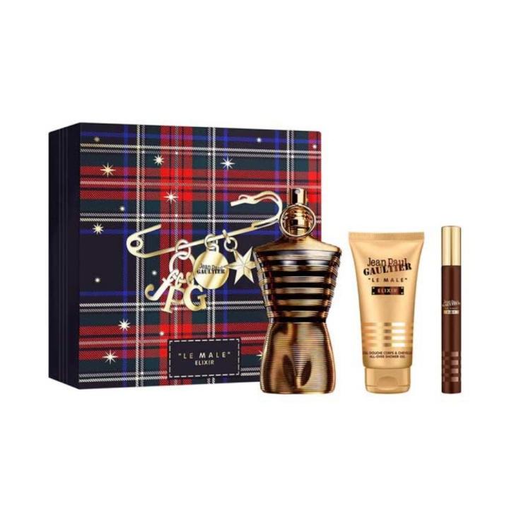 Jean Paul Gaultier - Set Le Male Elixir Parfum 125 Ml. + Gel de ducha 75 Ml. + Mini 10 Ml. - Estuche de regalo para… — oferta en Miravia