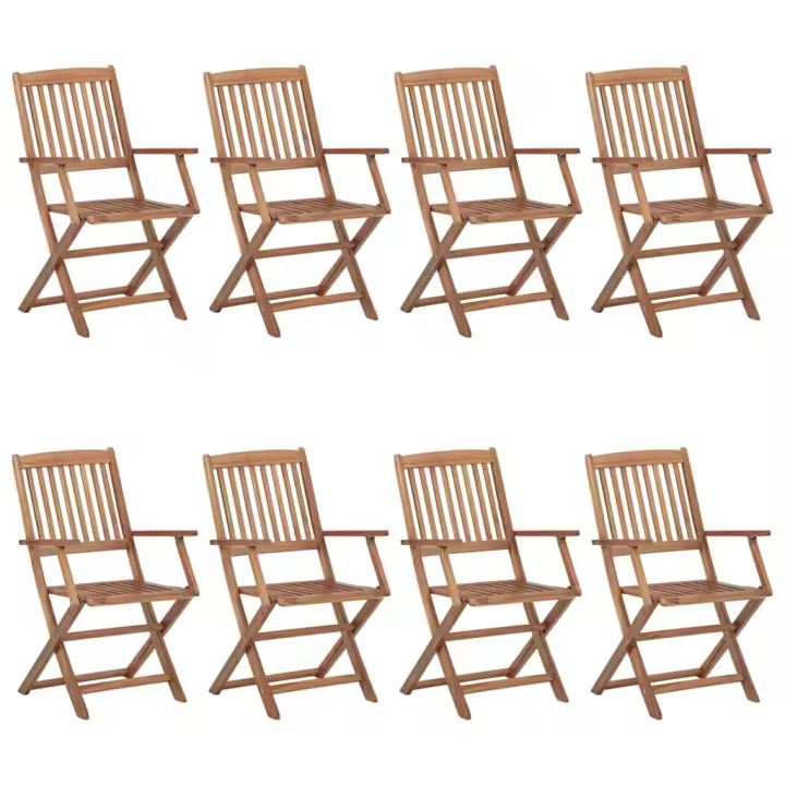 Sillas de Jardín de 8 UDS y de madera de acacia - 1