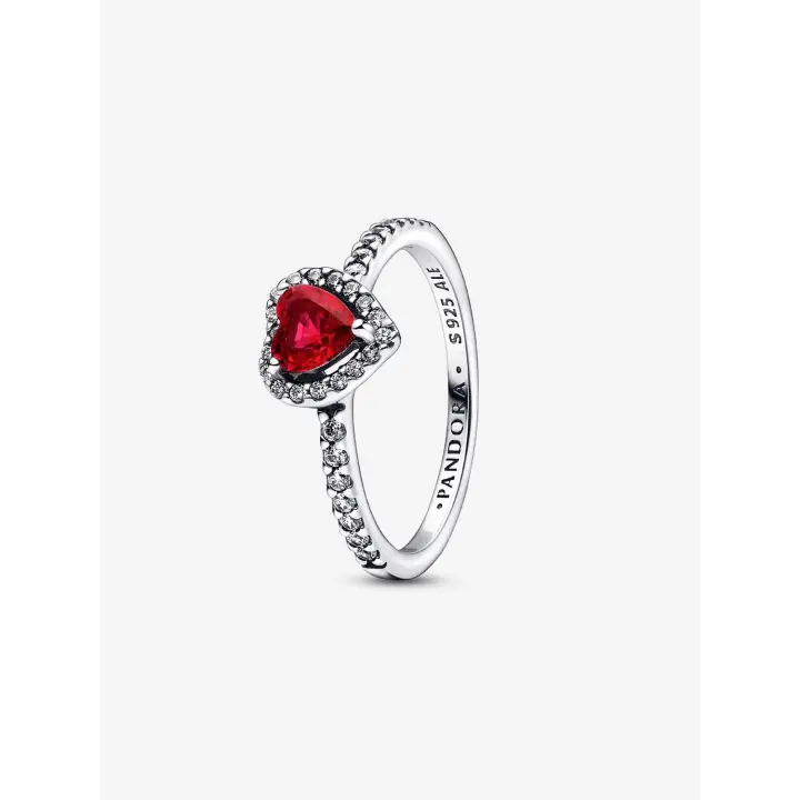 Pandora - Anillo Corazón Rojo Elevado - Plata de Legislación - 1