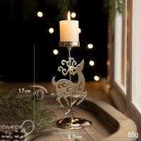 Soporte De Vela De Árbol De Navidad De Hierro Fundido Dorado Con Estrella Y Ciervo Decoración De Mesa Para Navidad Y Año Nuevo - details 6
