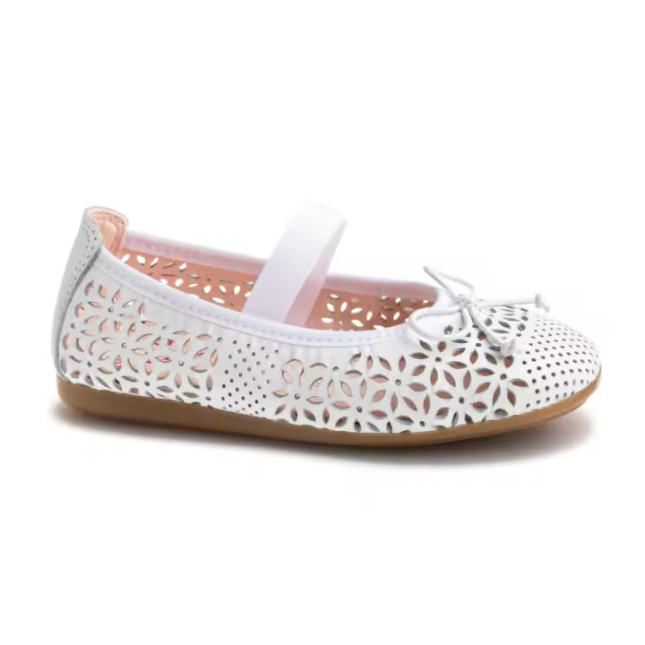 Pablosky merceditas de piel con lazo para niña 358100 color blanco - 1