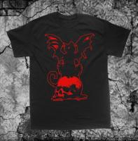 Camiseta De Gato Y Murciélago Con Calavera Talla Grande Estilo Gótico Punk Oculto Estrella Pentáculo Baphomet Para Hombres - details 1