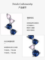Zenyth-pendientes largos de Plata de Ley 925 para Mujer, Aretes curvados trenzados de encirita Rosa y Azul, ropa de moda para vacaciones y citas, regalo - details 4