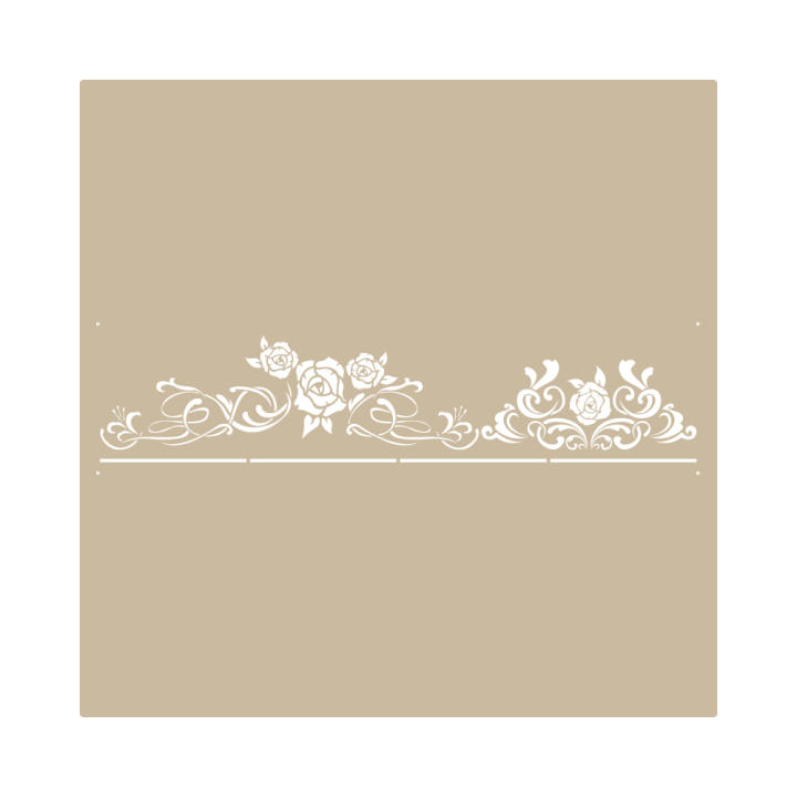 TODO-STENCIL Plantilla MYA Home Decor Cenefa 004 Medida 50x15cm Diseño 48x12cm, Stencil lavable, reutilizable, maleable y muy resiste, Ideal para decorar paredes, muebles, cojines, cortinas, etc