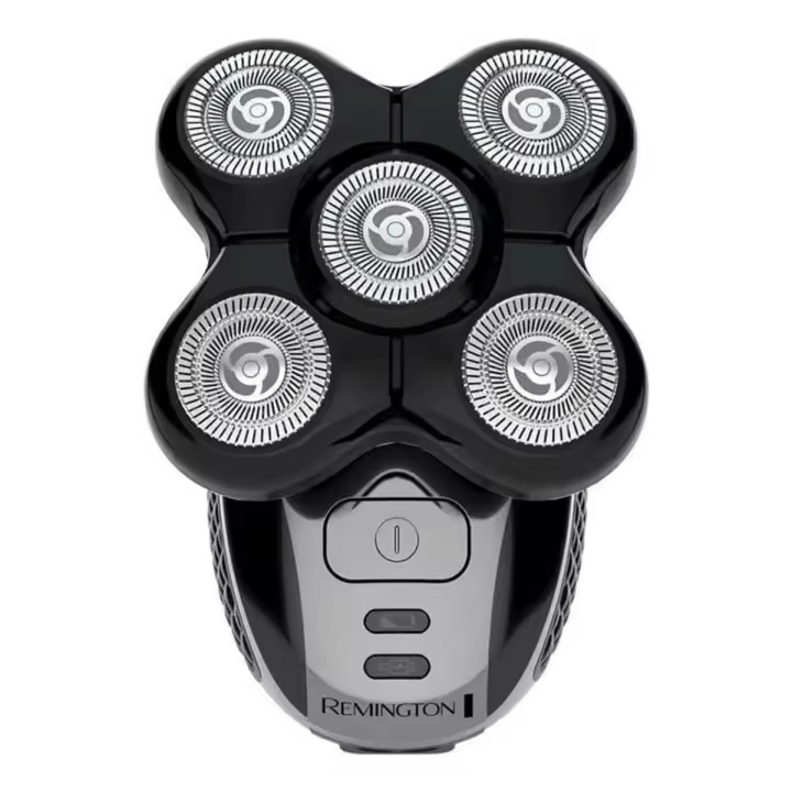 Remington Afeitadora Profesional Rotativa XR1500 | 5 Cabezales Flexibles, Inalámbrica, 100% Resistente Al Agua, Para Afeitar Cabeza Y Cortar Pelo, Color Negro, Incluye Neceser - 1