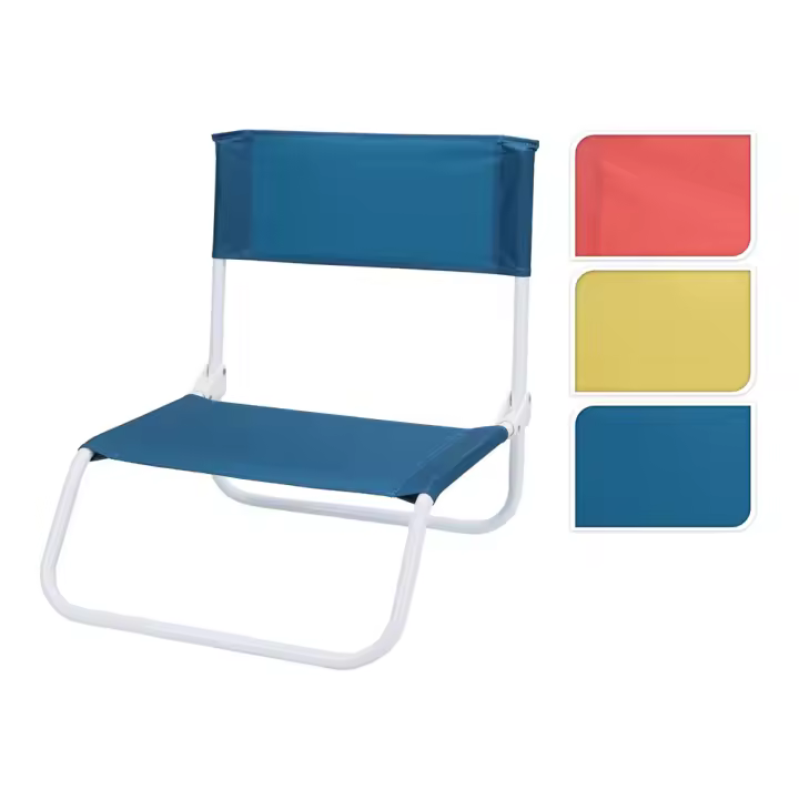 SILLA DE PLAYA METALICA PLEGABLE 45x50x45cm COLORES SURTIDOS - 1