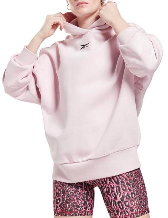 Sudadera Reebok Rosa para Mujer - Corte Holgado y Capucha Ajustable ...