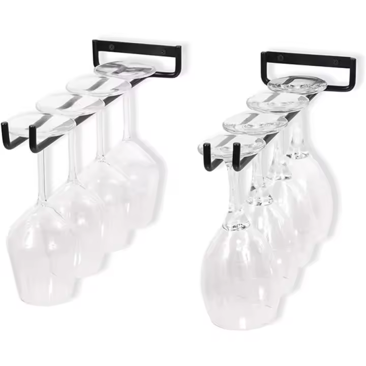Juego de 2 sostenedor de cristal que cuelga el sostenedor de los vidrios para el vidrio de vino, vidrio de cerveza-los 30cm - 1