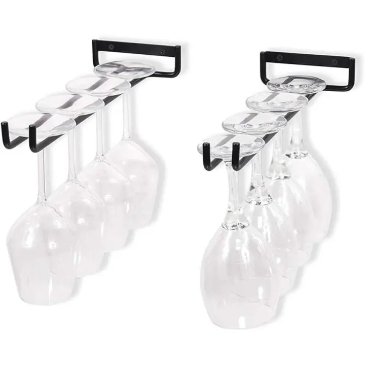 Juego de 2 sostenedor de cristal que cuelga el sostenedor de los vidrios para el vidrio de vino, vidrio de cerveza-los 30cm - 1