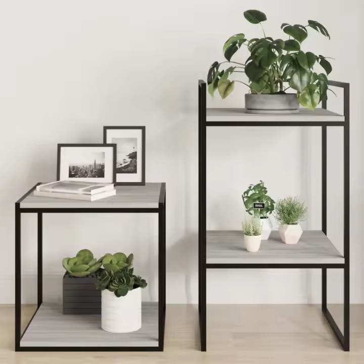 vidaXL Estantes pared 4 uds madera ingeniería gris Sonoma 40x40x1,5 cm - 1
